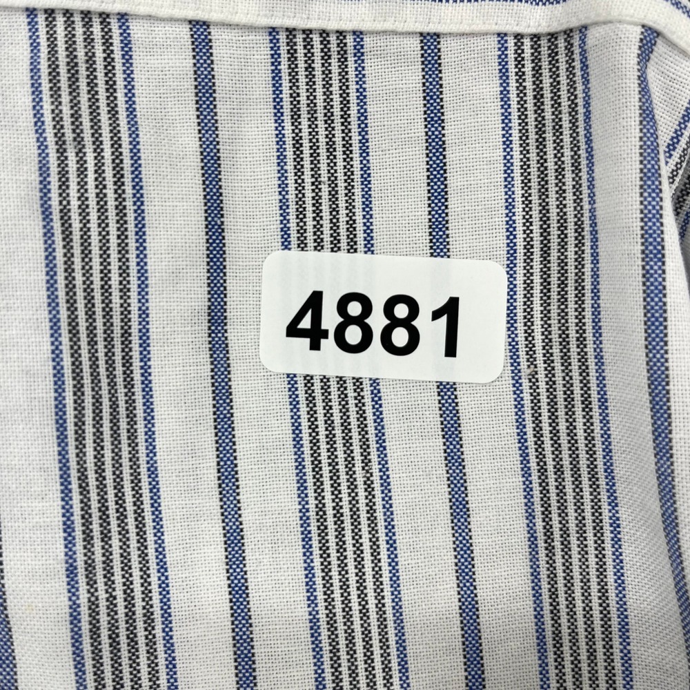 The Arrow Company Button Down Mens 17.5 32/33 White Blue Striped Oxford Shirt - Picture 15 of 15